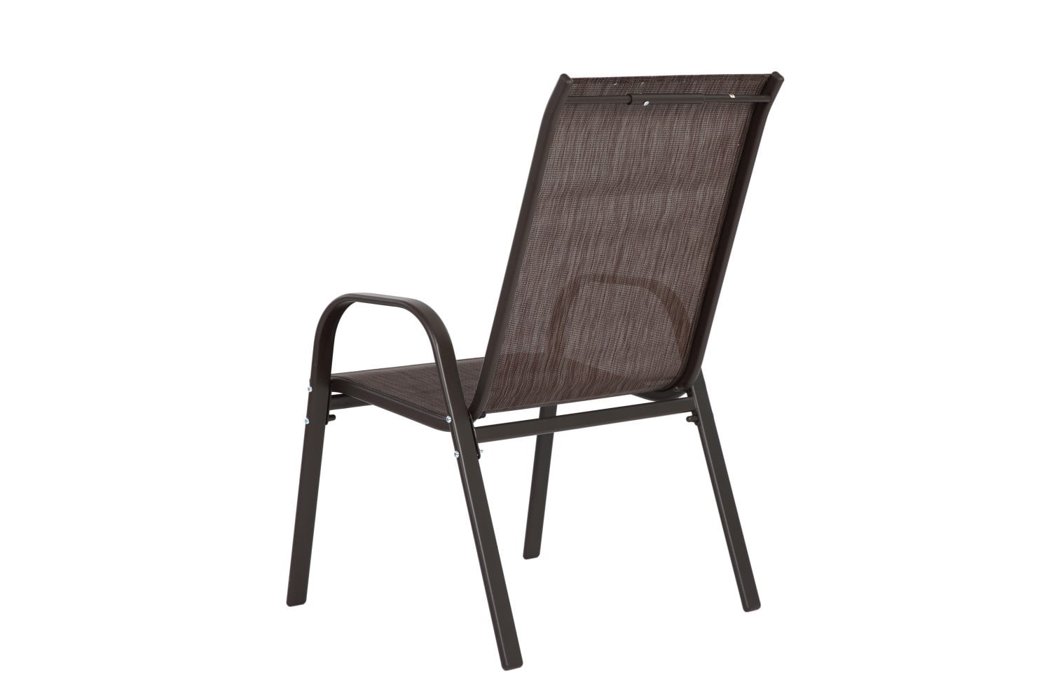 Patio Chairs Set of 6, Outdoor Camping Chairs with Breathable Textilene Fabric, Steel Frame Armchairs for Garden, Pool, Beach & Yard, Brown