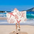 thumbnail image 2 of Yayeee Kids Hooded Towels Toddler Soft Absorbent Beach Bathing Wrap 50" x 23.5", Starfish Seashell, 2 of 5