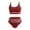 Wine, variant on Kmdttou Bikinis Sets for Women Swimsuits for Women Piece Hawaiian Tropical Print Swim Cami Bra And Ruffles Bathing Sets Beachwear Up to 65% off!