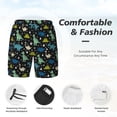 thumbnail image 3 of Naloa Dinosaur Print Men Swim Trunks with Compression Liner ,Board Shorts,Men's Swim Shorts with Drawstring and Elastic Waistband-Large, 3 of 6