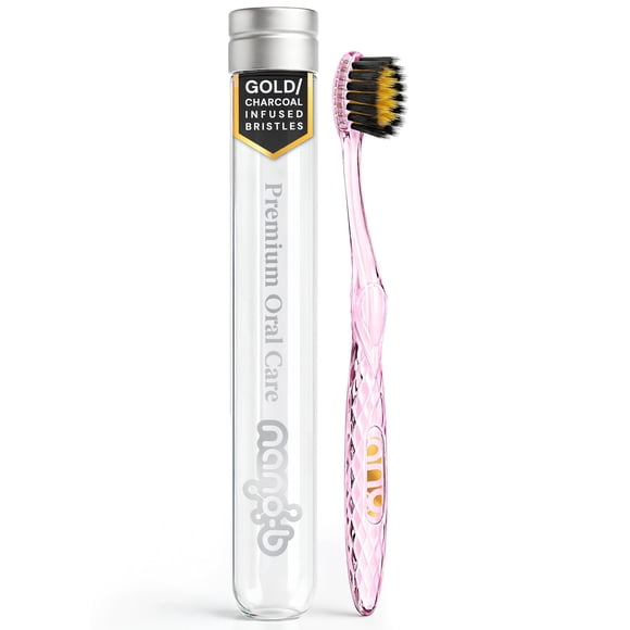 Cepillo de dientes manual Nano-b Gold Charcoal para encías sensibles