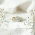 thumbnail image 4 of Rosec Jewels Cubic Zirconia Bridal Ring Set (AAAA Grade Certified) - Halo Engagement Ring with Wedding Band - with Jewelry Box, 10K Yellow Gold, US 11.00, 4 of 9