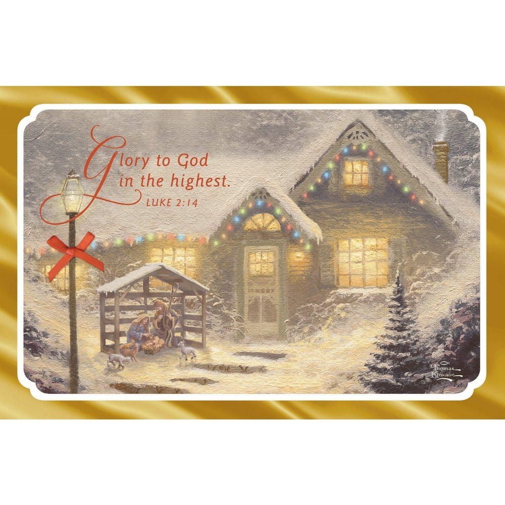DaySpring Inspirational Boxed Christmas Cards, Thomas Kinkade Gold