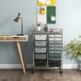 thumbnail image 5 of Costway 15 Drawer Rolling Storage Cart Tools Scrapbook Paper Office School Organizer Gray, 5 of 10