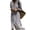 Brown, variant on Women'S Shirt Dress Casual Lapel 3/4 Sleeve Button-Down Collar Slit Tie Resort Maxi Dress Blue XL