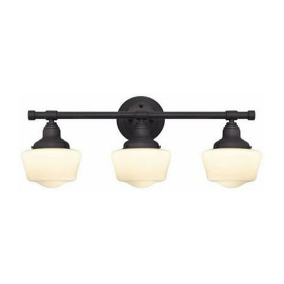 Westinghouse Scholar 3 Light Wall Fixture Oil Rubbed Bronze Finish White Opal Glass
