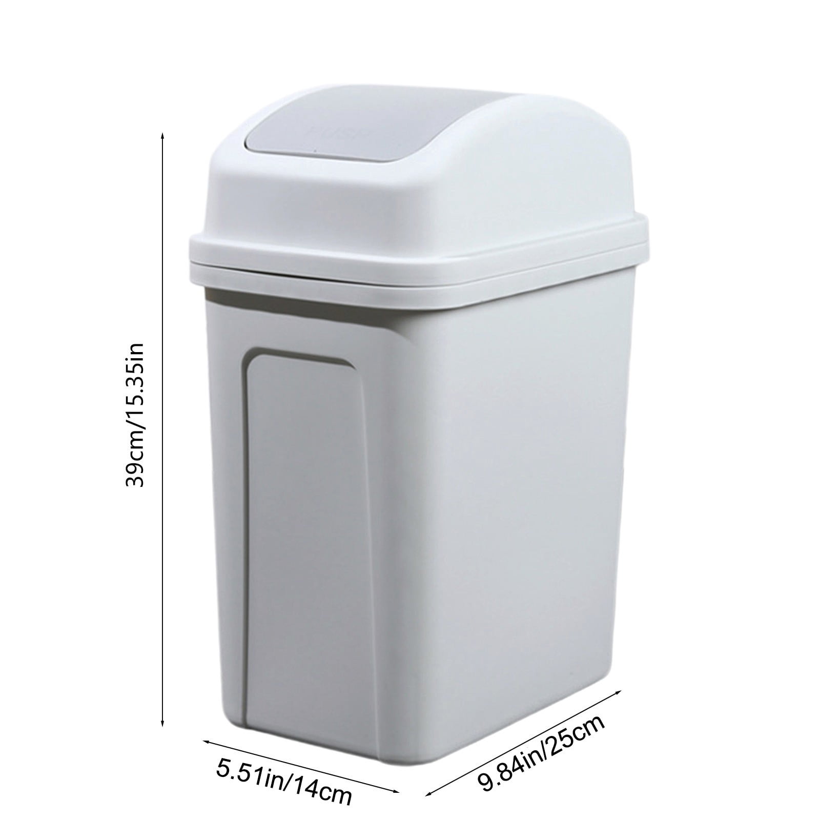 Winter Poetry Upgrade Swing Top Lid Trash Can, 4.5 Gallon Step-On Kitchen Bathroom Garbage Bin, Hands-Free Automatic Open/Close Wastebasket for Home office(White)