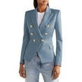 thumbnail image 7 of iHPH7 Double Breasted Blazer Women Womens Blazers Dressy Casual Work Jackets for Women Suit Jackets for Women Womens Work Wear Fall Jackets for Women Fall Office Outfits for Women Blue L, 7 of 7
