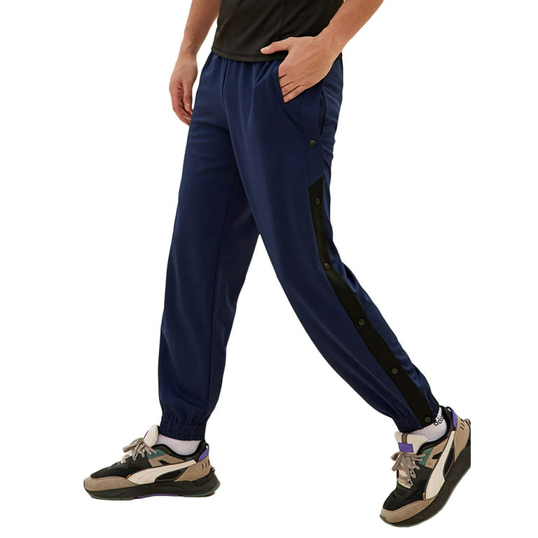 Men's Tracksuit Bottoms Sports Trousers With Side Snap Button