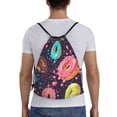 thumbnail image 2 of Kdxio Donuts1 Print Drawstring Backpack Bag,Waterproof Draw String Back Sack, Gym Drawstring Bags Swim Bag For Unisex, 2 of 9