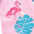 thumbnail image 3 of Kid Girls Chic Rash Guard Swimsuit Pink Flamingo Pool Party Swim Wear Beach Bathing Suit, 3 of 4