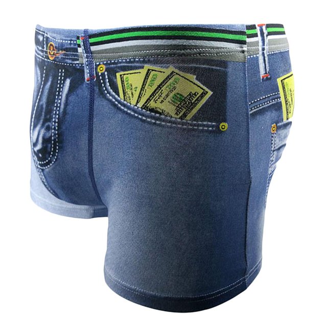 Calzoncillos Tipo Bóxer con Estampado ezclilla para Hombre Trunks Pantalones Shorts Ropa Interior M-2XL - Azul, SG Yinane Calzoncillos tipo bóxer para hombre