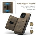 thumbnail image 6 of 2 In 1 Wallet Case Compatible with iPhone 16e, Premium PU Leather Phone Case Back Cover Magnetic Detachable with Trifold Wallet Card Holder Pocket for iPhone 16e, Coffee, 6 of 6