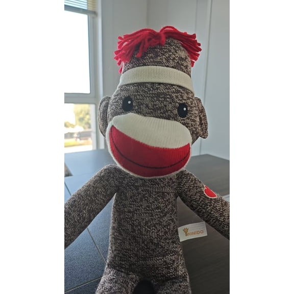 Ninido 20 Inch Brown Sock Monkey Stuffed Animal Plush Toy