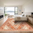 thumbnail image 3 of ODIKA 8'x10' Machine Washable Non-Slip Area Rug, Aztec Terracotta High Traffic Rug, Orange, 1051433, 3 of 7
