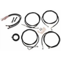 LA Choppers LA-8054KT2-19B Complete Handlebar Cable/Brake & Clutch Line/Wire Kit - Black Vinyl/Stainless Braided