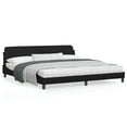 thumbnail image 1 of vidaXL Bed Frame with Headboard Black 193x203 cm Faux Leather, 1 of 5
