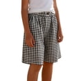 thumbnail image 3 of Babcutegg Girls' Casual Cotton Linen Shorts with Multi Pockets High Waist Clothes Black Size 9, 3 of 10