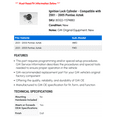 thumbnail image 2 of Ignition Lock Cylinder - Compatible with 2001 - 2005 Pontiac Aztek 2002 2003 2004, 2 of 2