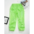 thumbnail image 5 of Sinleey Kids Girls Boys Glittery Metallic Harem Pants Hip Hop Latin Streets Casual Sweatpants Tighten Fluorescent Green 170, 5 of 6