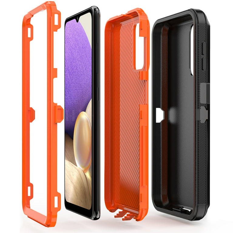 NIFFPD Samsung A14 5G Case, Galaxy A14 5G Case, Shockproof Drop protection  Phone Case for Samsung Galaxy A14 5G Black&Orange 