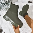 thumbnail image 6 of XUNKUSGA Booties for Women Fashion Solid Color Elastic Chelsea Boots Women Casual Chunky Block Heel Round Toe Ankle Booties Comfy Trendy Slip On Women Boots 5.5-9.5 Army Green, 6 of 7
