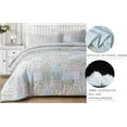 thumbnail image 5 of Chezmoi Collection Holly 3-Piece Washed Cotton Comforter Set Full Size, Floral Bedding Set Blue White Pink Green Polka Dot Printed Patchwork Reversible Lightweight Comforter for All Season, 5 of 9