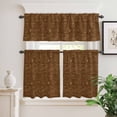 thumbnail image 2 of 3 Piece Kitchen Curtains and Valances Set Brown Coffee Cafe Curtains 36 Inch Length Farmhouses Vintage Cup Plants Text Art Valance & Tier Curtain for Living Room Bedroom Window 54"x18"+27"x36"*2, 2 of 6