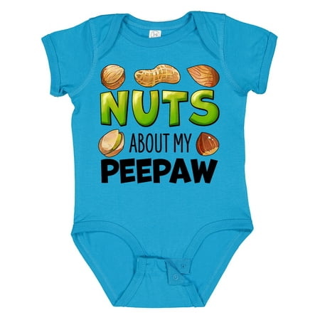 

Inktastic Nuts About My Peepaw Peanut Almond Pistachio Gift Baby Boy or Baby Girl Bodysuit