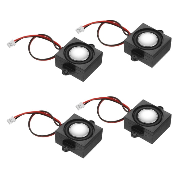 Uxcell 3W 4Ω Mini Speaker, 4PCS Full-Range Portable Micro Loudspeakers, Black Silver