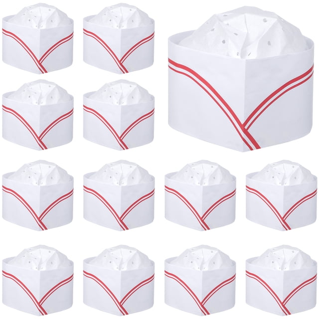 WORGEOUS Gorros de Chef de papel para 20 piezas, gorros de cocina desechables, gorros de Chef para adultos, sombreros de papel para disfraces