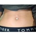 thumbnail image 4 of Piercing para el ombligo Acero quirúrgico Plata Mujer Anillo para el ombligo Barra redonda CZ Chica Piercing para el cuerpo Joyas 3PCS LingWen 9024719143088, 4 of 4