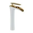thumbnail image 6 of Basin Faucets Waterfall Bathroom Faucet Single handle Basin Mixer Tap Bath White Gold Faucet Brass Sink Water Crane Silver, 6 of 7