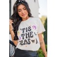 thumbnail image 6 of Women's White Halloween Graphic Tee - Fun Pumpkin and Ghost Slogan Crewneck | [ZhiHiMeRi] | (US 20-22)2XL, 6 of 8