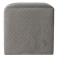 thumbnail image 2 of Cortesi Home Sooki Cube Ottoman with Diamond Stitching in Gray Velvet, 2 of 10