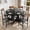 Black, variant on PamapicLife 6 Person 47" Round Table Dining Set With Chairs, Cross Base Design