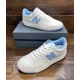 thumbnail image 1 of New Balance Lifestyle White Baby Blue Leather Shoes Men's Size 8.5 / Women’s 10, 1 of 5