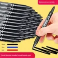 thumbnail image 2 of 6/12pc Set Waterproof Oily Color Double Tip Permanent Markers Fine Tip Thick Tip Black Ink Drawing Pens Supplies Stationer 12pcs black, 2 of 6