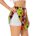 thumbnail image 3 of Lsque Colorful Tie Dye Stained Glass 1 Printed Women's Running Shorts with Liner Pockets,Elastic Quick Dry Workout Athletic Gym Yoga Shorts,Womens High Waist Shorts-Large, 3 of 9