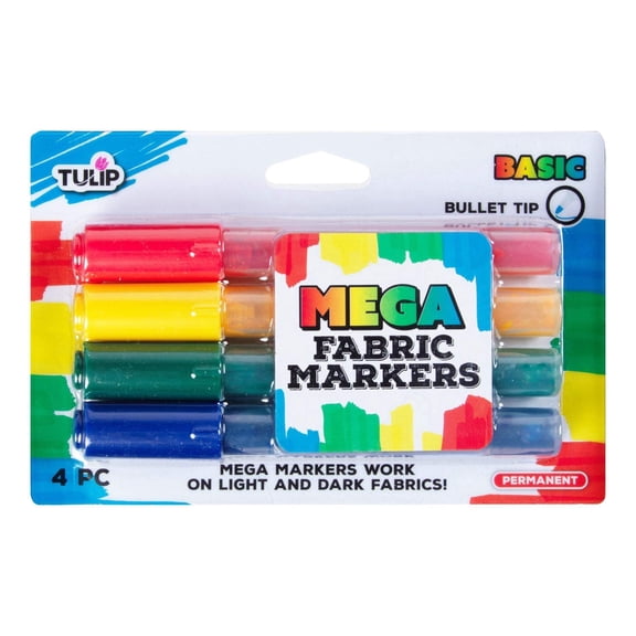 Tulip Mega Fabric Markers Basic 4 Pack