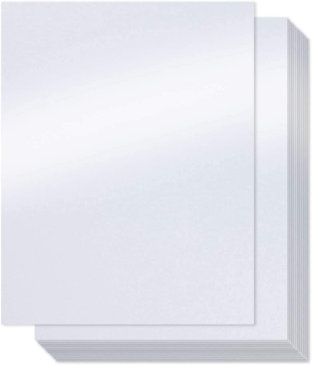 Shine PEARL White - Shimmer Metallic Card Stock Paper - 8.5 x 11