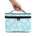thumbnail image 3 of HELLHERO Travel Cosmetic Organizer Multi-Function Makeup Organizer Large Capacity Cosmetic Bags with Brush Slots Bathroom, White Daisy Floral, 3 of 6