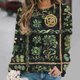 thumbnail image 5 of Xuyuer Women's Printed Long Sleeved Round Neck Pullover Top Hoodless Casual And Fashionable Sweatshirts, 5 of 5