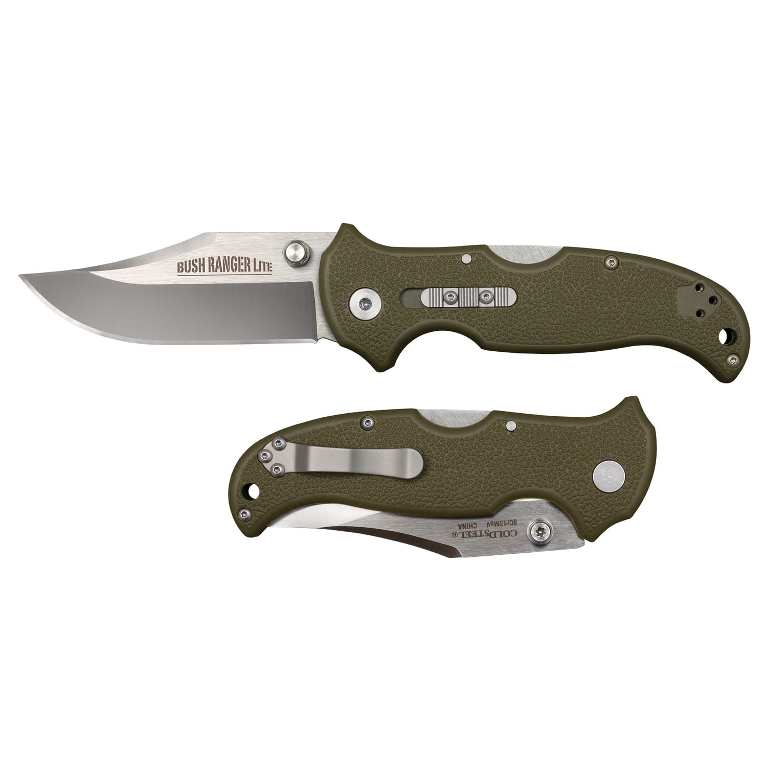 Cold Steel Bush Ranger Lite Folding Knife, Plain Edge, 8Cr13MoV Steel