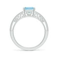 thumbnail image 2 of ANGARA Natural 2 ct Aquamarine Solitaire Engagement Ring with Milgrain in 925 Sterling Silver for Women (Size-9x7mm) | March Birthstone, Anniversary, Jewelry Gift for Women | Natural Aquamarine Ring, 2 of 12