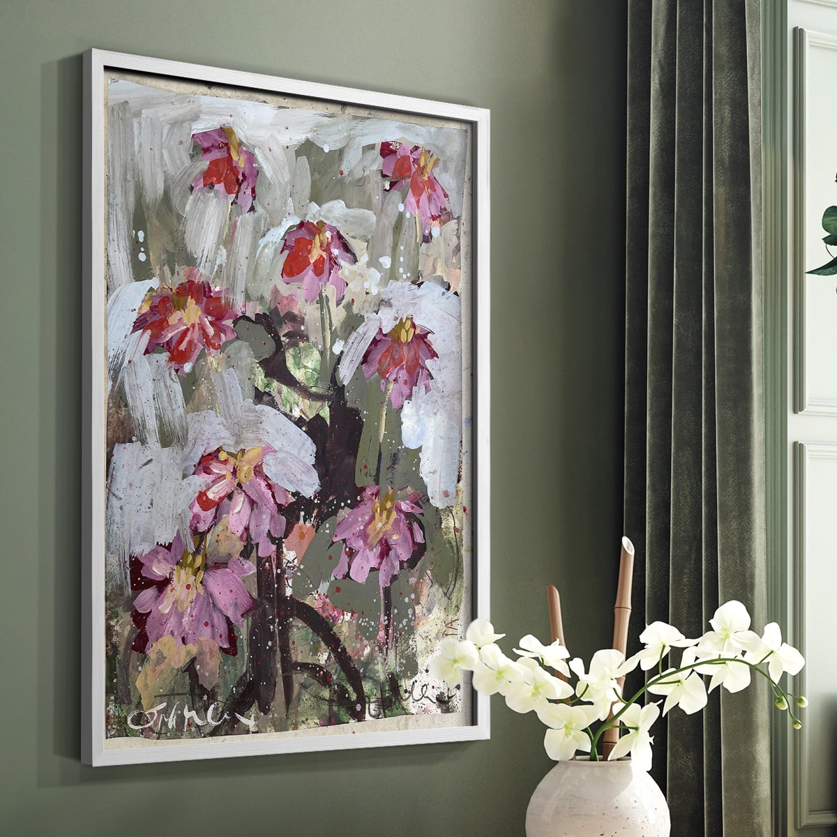 Zinnia I Framed Print - Solid Wood in Single Picture Frame Solid Wood 2 Framed Print