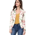 thumbnail image 1 of INSPIRE CHIC Women's Allover Long Sleeve Notched Lapel Open Front Blazer, 1 of 6