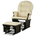 thumbnail image 1 of Gymax Wood Glider & Ottoman Cushion Set Baby Nursery Rocking Chair Beige, 1 of 10