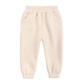 thumbnail image 3 of SonxaHe Toddler Boy Girl Pants Thick Lined Jogger Soft Leggings Child Winter Warm Unisex Pants Beige,Sized 4-5, 3 of 3