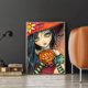 thumbnail image 4 of Cuadros Decorativos 5D DIY Diamond Painting Kits Calabaza Bruja Full Round Drill Art (B3249) Likrtyny embutido en tela, 4 of 9